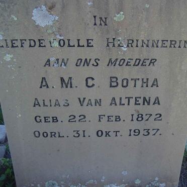 BOTHA A.M.C. alias VAN ALTENA 1872-1937