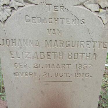 BOTHA Johanna Marguirette Elizabeth 1857-1916