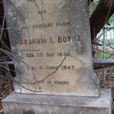BOTHA Abraham L. 1858-1947 &amp; Maria G. 1866-1914 :: JONKER Joz. J. 1917-1917
