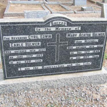 BULWER Cyril Edwin Earl -1962 &amp; Mary Agatha MITCHELL -1946