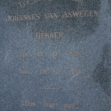 BEKKER Johannes van Aswegen 1894-1954