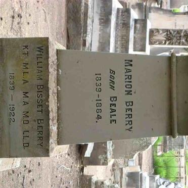 BERRY William Bisset 1839-1922 &amp; Marion BEALE 1839-1884
