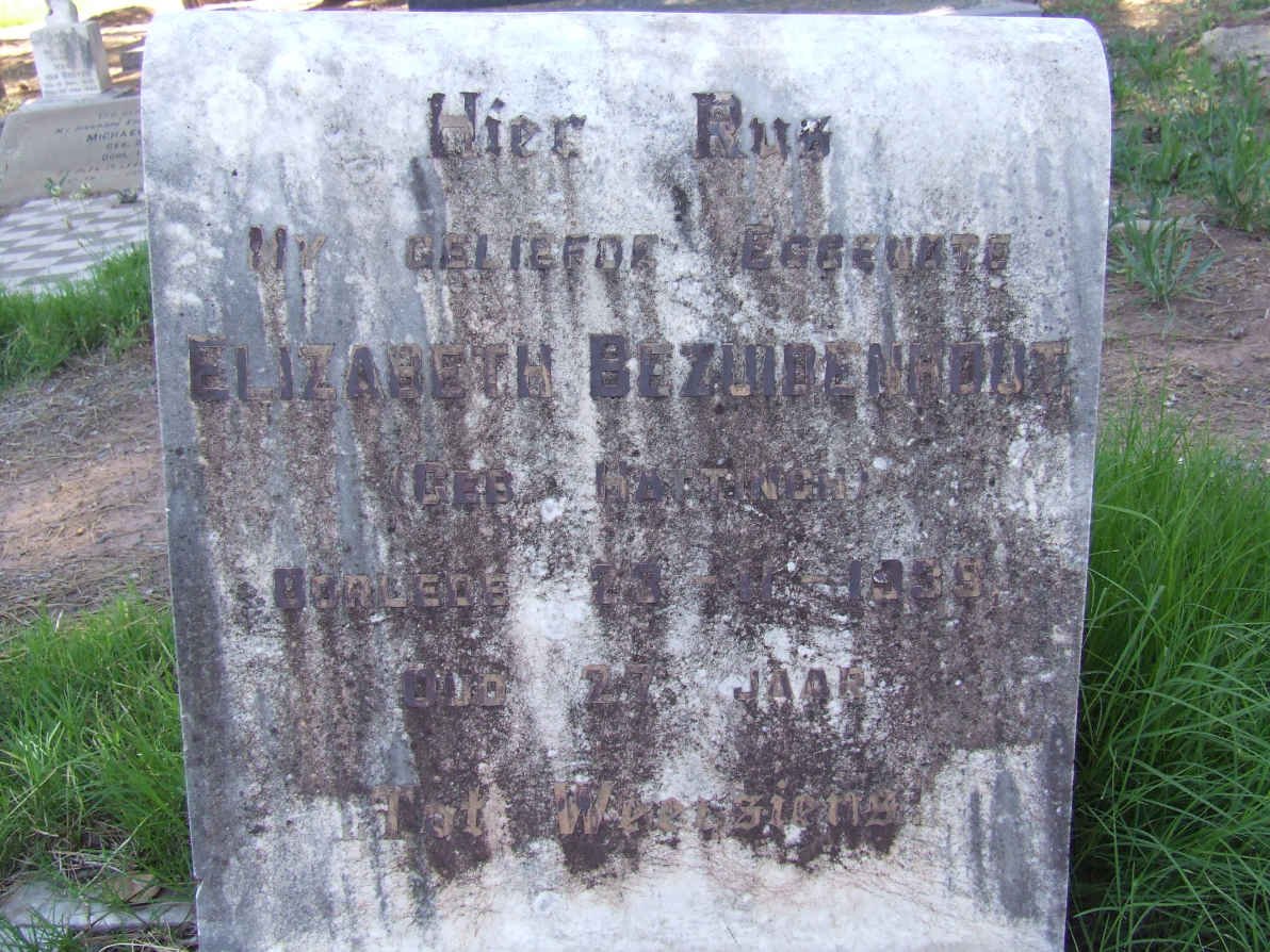 BEZUIDENHOUT Elizabeth nee HATTINGH -1939