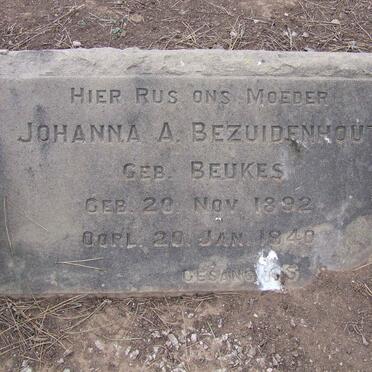 BEZUIDENHOUT Johanna A. nee BEUKES 1892-1940