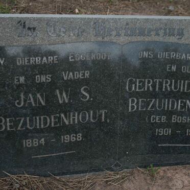 BEZUIDENHOUT Jan W.S. 1884-1968 &amp; Gertruida A.M. BOSHOF 1901-1975