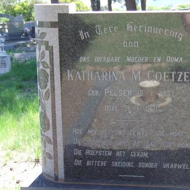 COETZEE Katarina M. nee PELSER 1907-1971