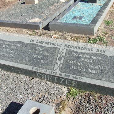 COETZEE Francois Johannes 1885-1954 &amp; Martha Susanna Jacoba DE LANGE 1890-1982