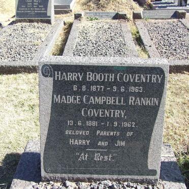 COVENTRY Harry Booth 1877-1963 &amp; Madge Campbell Rankin 1881-1962