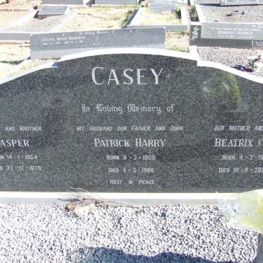 CASEY Patrick Harry 1909-1986 &amp; Beatrix 1916-2002 :: CASEY Casper 1954-1979
