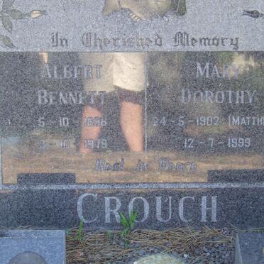 CROUCH Albert Bennett 1896-1979 &amp; Mary Dorothy MATTHEWS 1902-1999