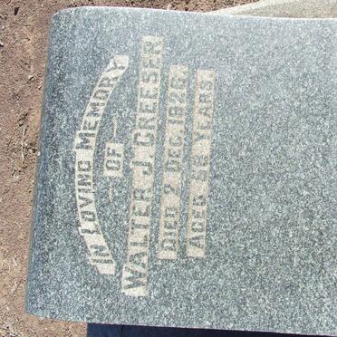 CREESER Walter J. -1926