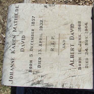 DAVID Albert 1865-1944 &amp; Johanne Karen Mathilde 1857-1932