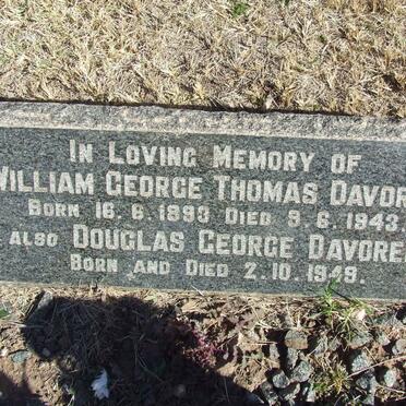 DAVOREN Willem George Thomas 1893-1943 :: DAVOREN Douglas George 1949-1949