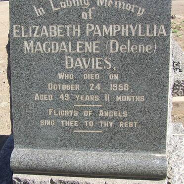 DAVIES Elizabeth Pamphyllia Magdalene -1958
