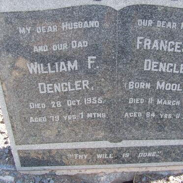 DENGLER William F. -1955 &amp; Frances J. MOOLMAN -1969