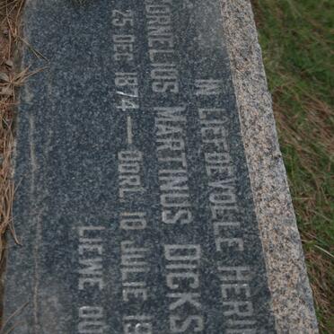 DICKS Cornelius Marthinus 1874-1962