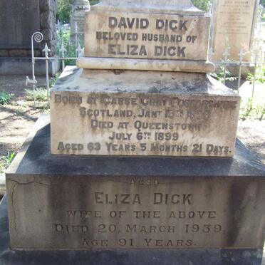 DICK David 1836-1899 &amp; Eliza -1939