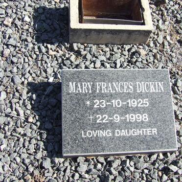 DICKIN Mary Frances 1925-1998