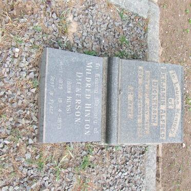 DICKERSON Benjamin Alfred 1862-1939 &amp; Mildred Hinton KEYS 1879-1973