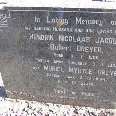 DREYER Hendrik Nicolaas Jacobus 1900-1955 &amp; Muriel Myrtle -1984