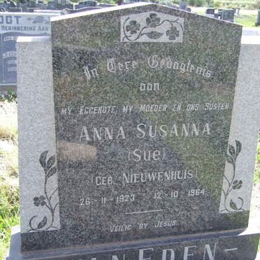 EDEN Anna Susanna, van nee NIEUWENHUIS 1923-1964