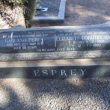 ESPREY Garland Percy -1970 &amp; Elizabeth Dorothy STONE 1909-1992