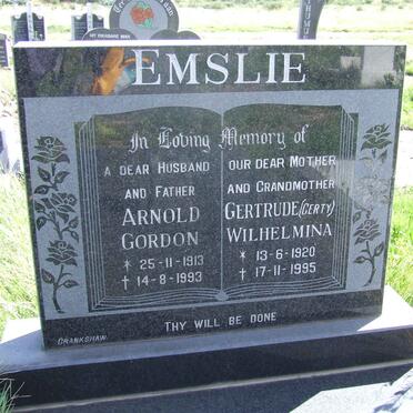 EMSLIE Arnold Gordon 1913-1993 &amp; Gertrude Wilhelmina 1920-1995