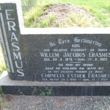 ERASMUS Willem Jacobus 1879-1962 &amp; Cornelia Esther nee MEYER 1890-1989