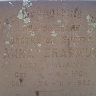 ERASMUS Anna nee WILLIAMS 1904-1932