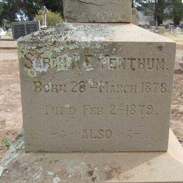 FENTHUM Sarah A.E. 1878-1879