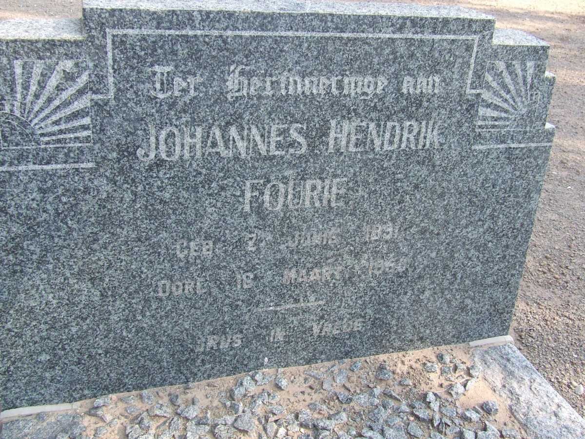 FOURIE Johannes Hendrik 1891-1950
