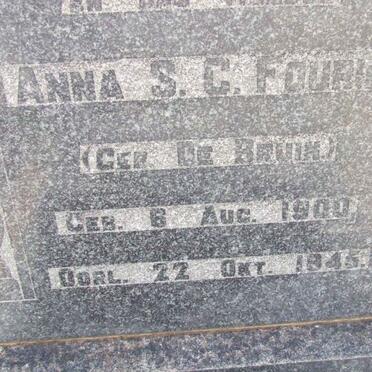 FOURIE Anna S.C. nee DE BRUIN 1900-1945