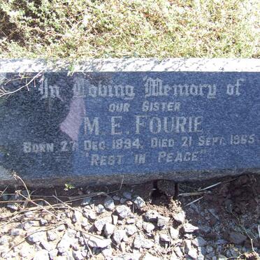 FOURIE M.E. 1894-1965