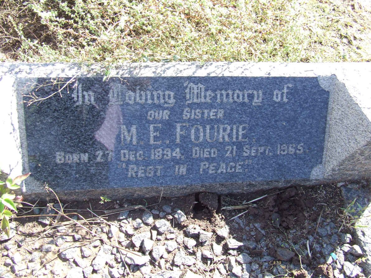 FOURIE M.E. 1894-1965