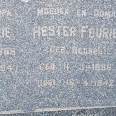 FOURIE Dirk 1888-1947 &amp; Hester BEUKES 1896-1942 