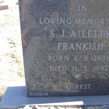 FRANKISH S.J.A. 1898-1982 