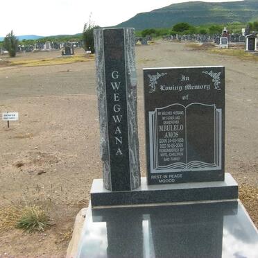 GWEGWANA Mbulelo Amos 1958-2009