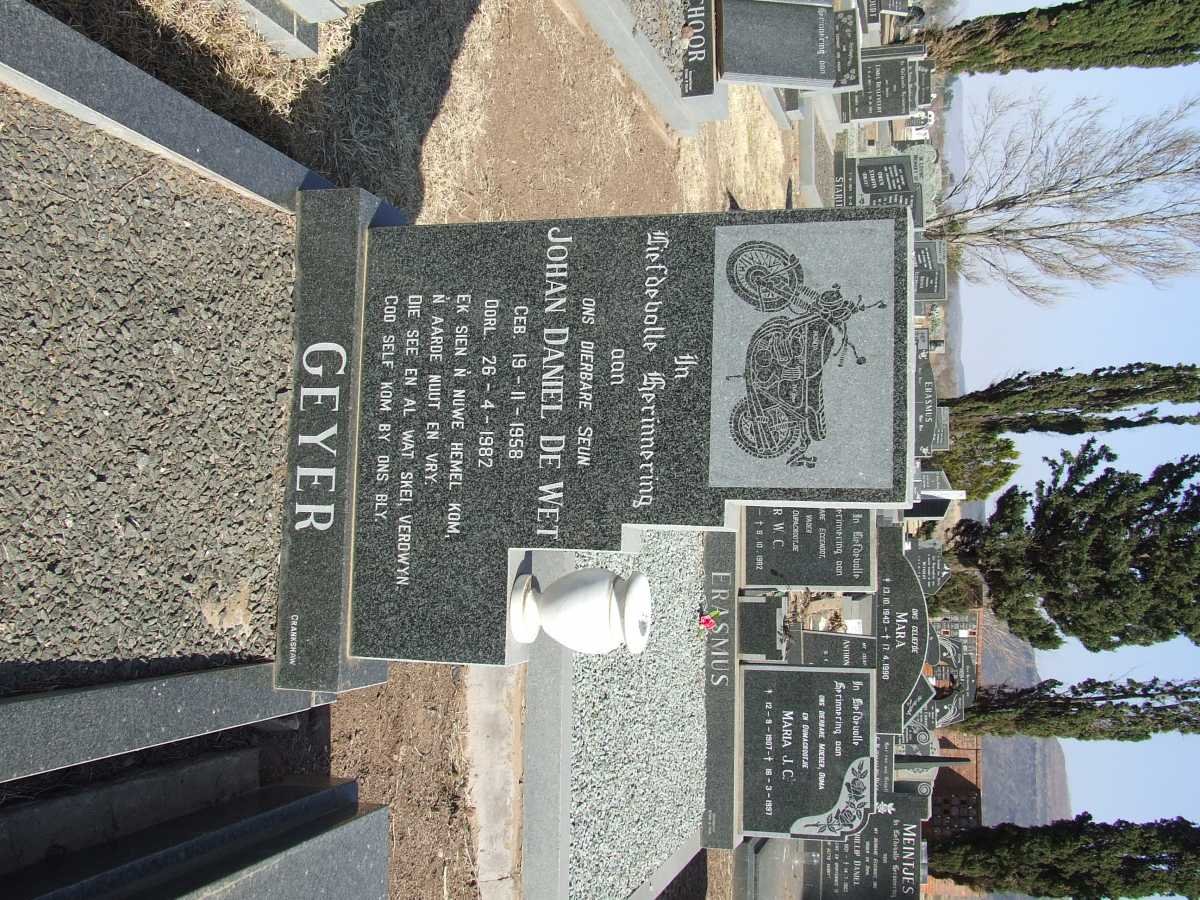GEYER Johan Daniel de Wet 1958-1982