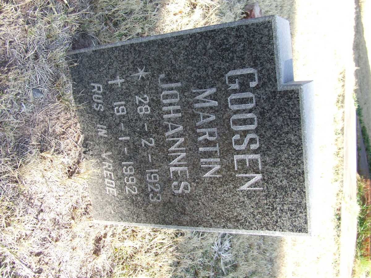 GOOSEN Martin Johannes 1923-1992