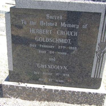 GOLDSCHMIDT Herbert Crouch -1958 &amp; Gwendolyn -1978