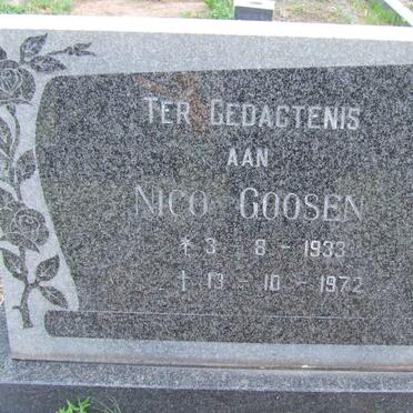 GOOSEN Nico 1933-1972