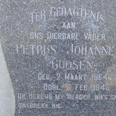 GOOSEN Petrus Johannes 1864-1948