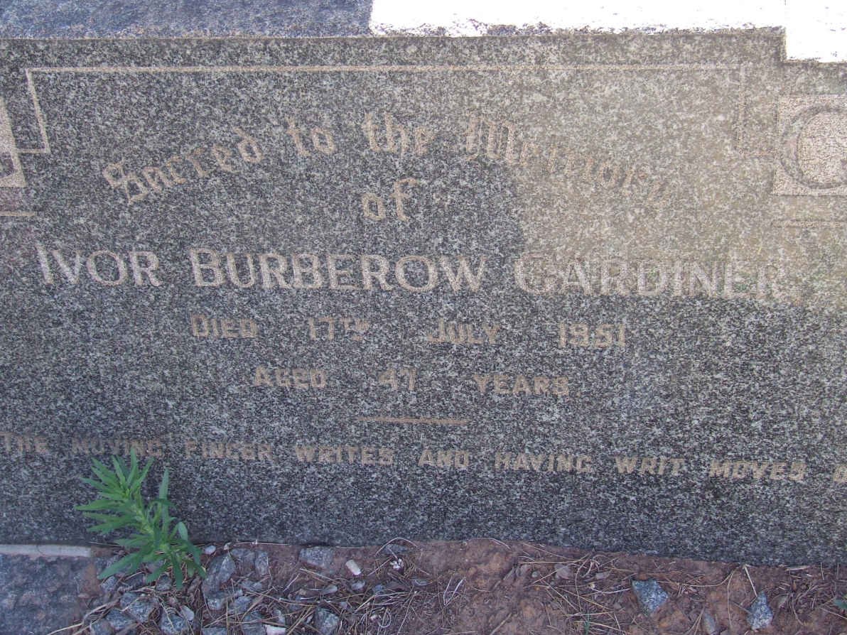 GARDINER Ivor Burberow -1951