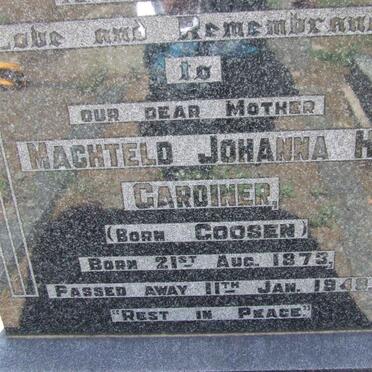 GARDINER Machteld Johanna H. nee GOOSEN 1873-1948