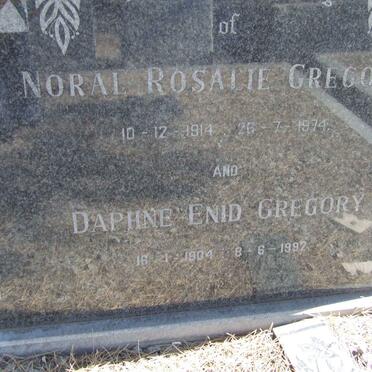 GREGORY Noral Rosalie 1914-1974 :: GREGORY Daphne Enid 1904-1992