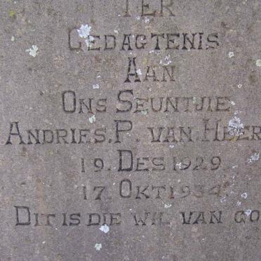 HEERDEN Andries P., van 1929-1934