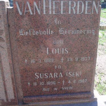 HEERDEN Louis, van 1889-1937 &amp; Susara 1896-1982