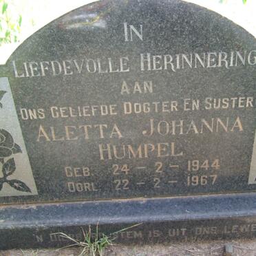 HUMPEL Aletta Johanna 1944-1967
