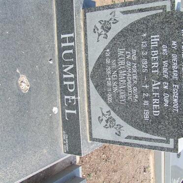 HUMPEL Hilbert Alfred 1925-1991 &amp; Jacoba Maria NELSON 1926-2005