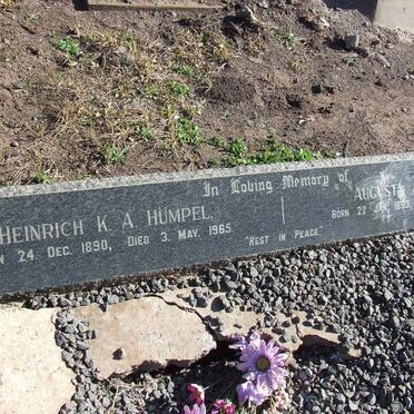 HUMPEL Heinrich K.A. 1890-1965 &amp; Augusta A. 1893-1979